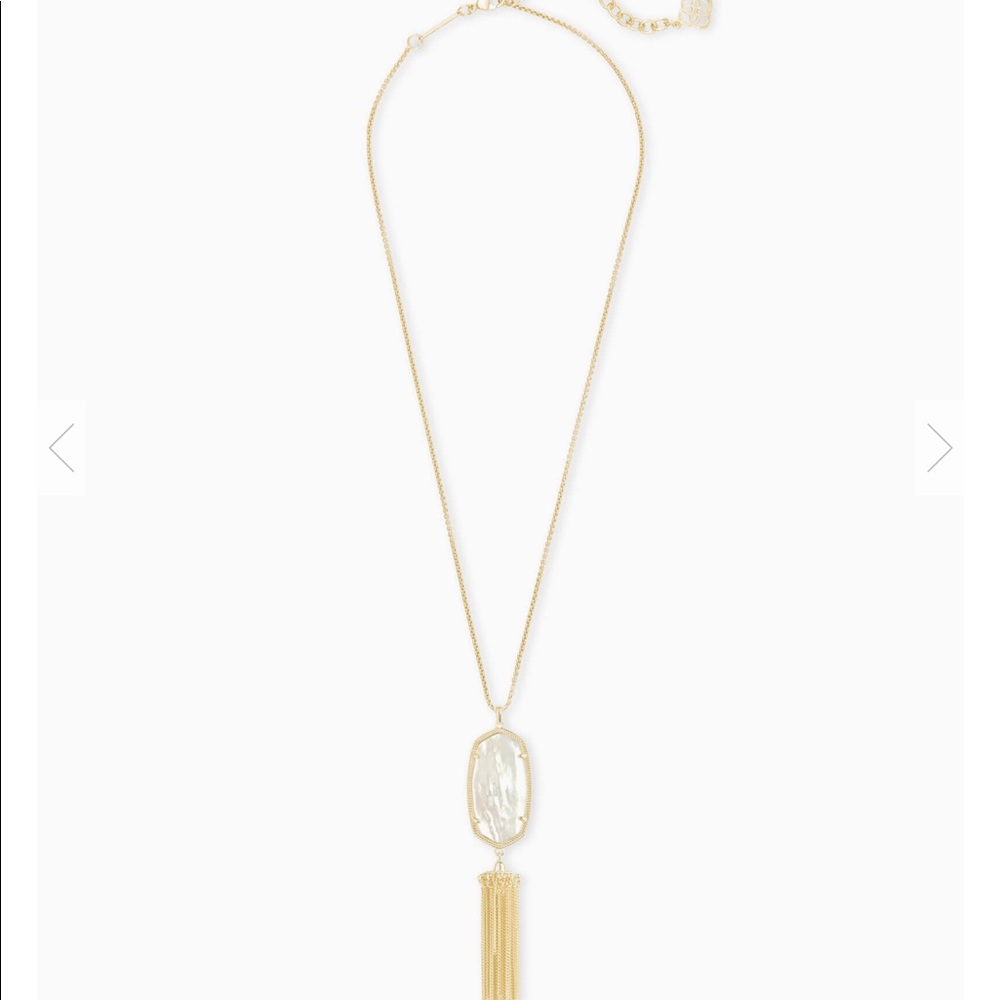Kendra Scott Rayna tassel necklace gold MOP